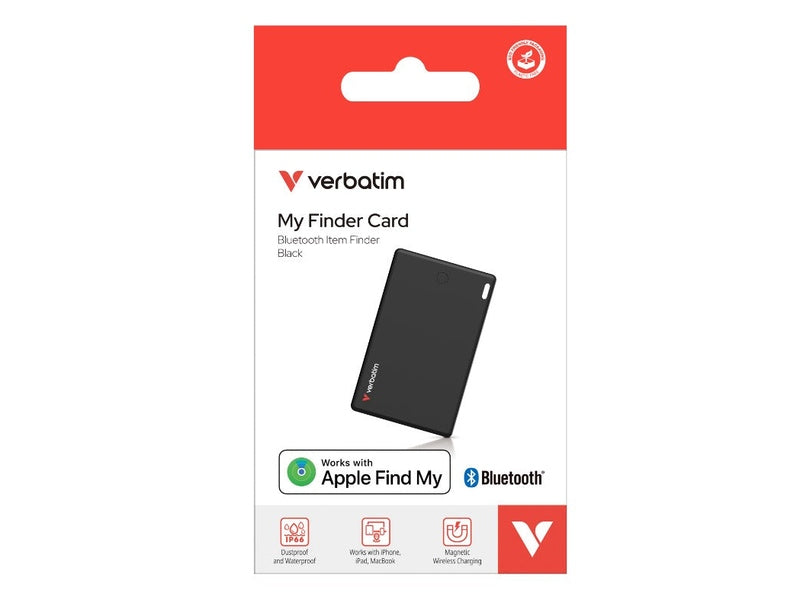 Verbatim My Finder Card Bluetooth Finder 1 pack- Black, Bluetooth Apple Find My
