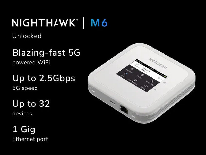 Netgear Nighthawk M6 5G Wi-Fi 6 Unlocked Mobile Router with 5G Sub-6 Bands MR6110-111AUS