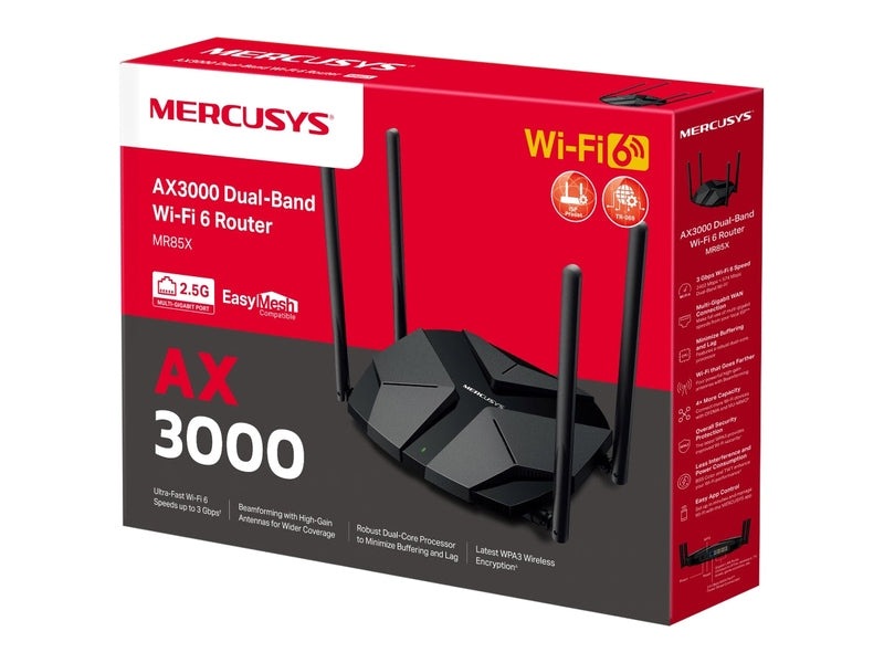 TP-Link Mercusys MR85X AX3000 Dual-Band Wi-Fi 6 Router
