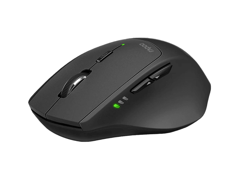 RAPOO MT550L Multi-Mode Wireless Ergonomic Optical Mouse -7 evels adjustable DPI, Smart Switch up to 5 devices, Ideal for Desktop PC, Notebook