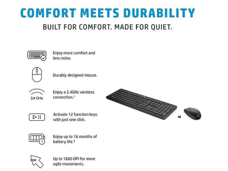 HP 230 Wireless Keyboard & Mouse Combo