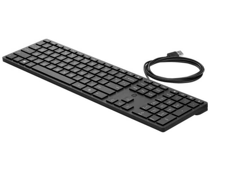 HP Wired 320K Full-Sized Keyboard - Compatible with Windows 10, Desktop PC, Laptop, Notebook USB Plug and Play Connectivity, Easy Cleaning 1YR WTY