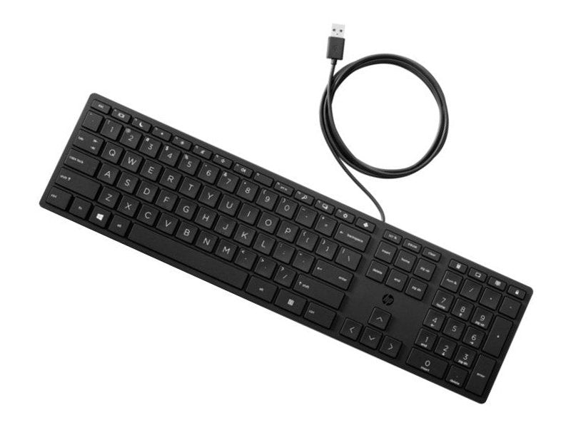 HP Wired 320K Full-Sized Keyboard - Compatible with Windows 10, Desktop PC, Laptop, Notebook USB Plug and Play Connectivity, Easy Cleaning 1YR WTY