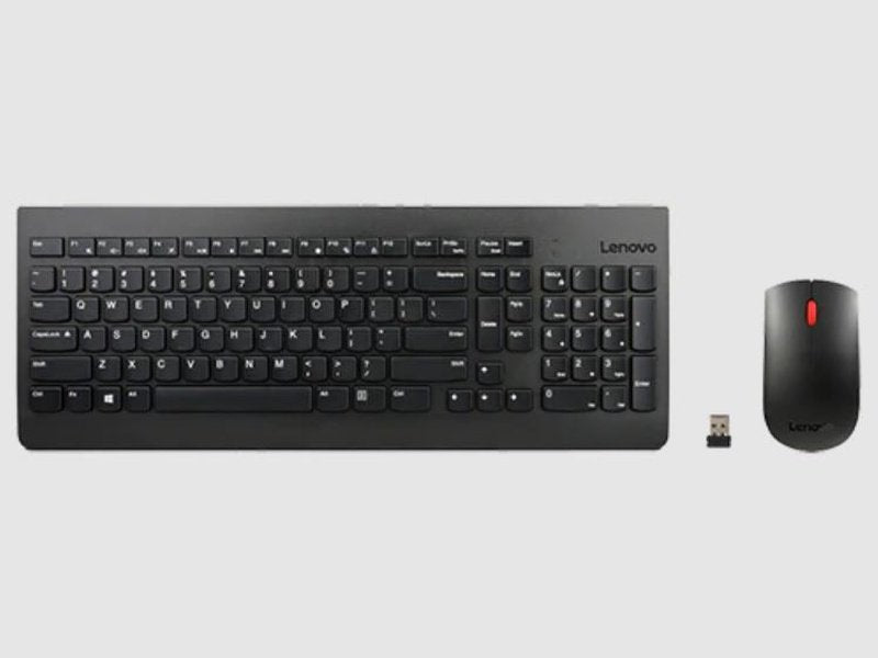 Lenovo Essential Wireless Combo Keyboard & Mouse 2.4GHz via Nano USB 3 Buttons Optical Mouse 1200DPI 3M Clicks US English 103P