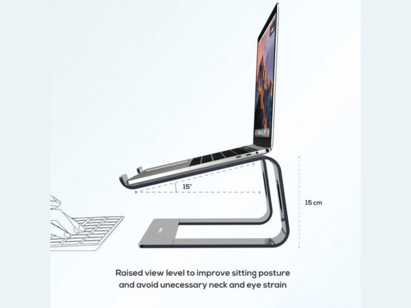 mbeat® Stage S1 Elevated Laptop Stand up to 16" Laptop Space Grey Material: Aluminium Alloy Product Weight: 0.9 kg
