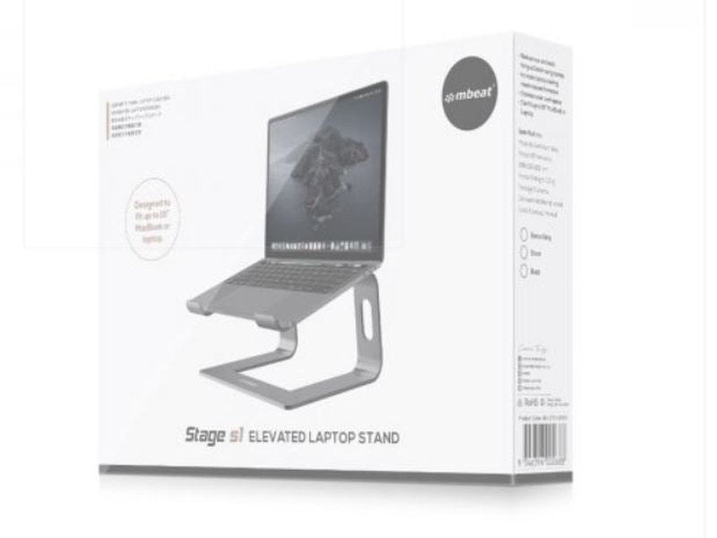 mbeat® Stage S1 Elevated Laptop Stand up to 16" Laptop Space Grey Material: Aluminium Alloy Product Weight: 0.9 kg