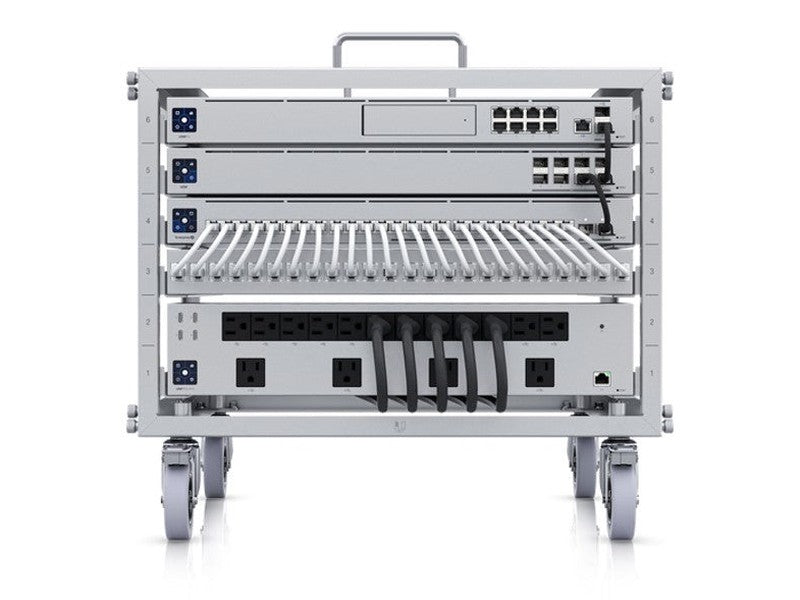 Ubiquiti Toolless Mini Rack, 6U-sized Device Rack with 24-port Blank Patch Panel, Can Assembled Without Tools, Lockable Casters