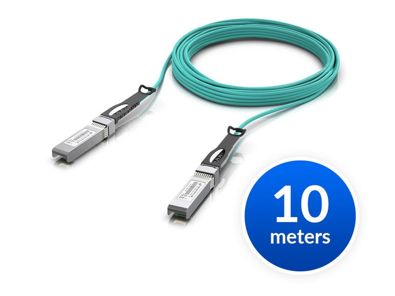 Ubiquiti 25 Gbps Long-Range DAC, Long-range SFP28, 10m Length, Support 25/10/1 Gbps, PVC Cable Jacket, Aqua Color