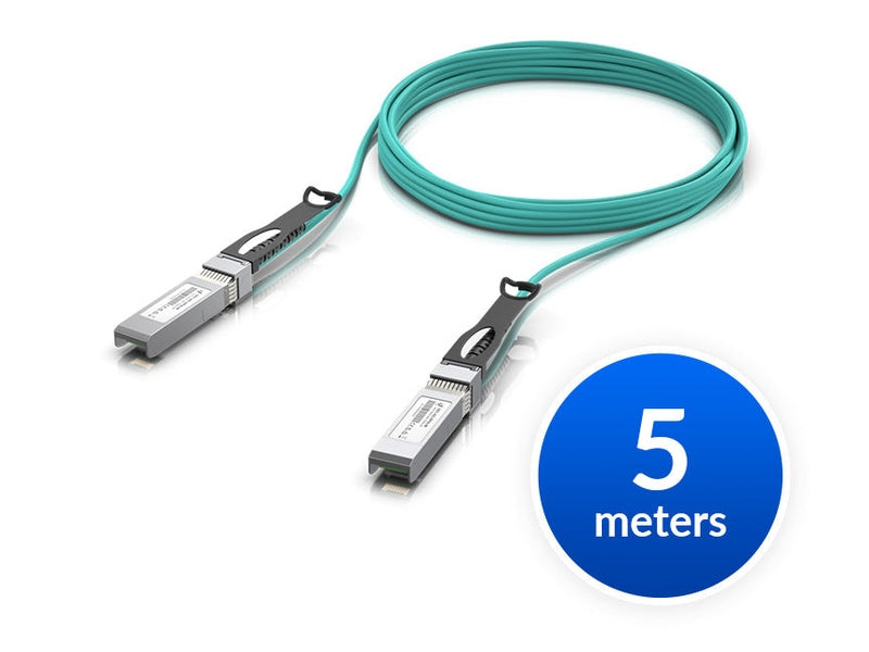 Ubiquiti 25 Gbps Long-Range DAC, Long-range SFP28, 5m Length, Support 25/10/1 Gbps, PVC Cable Jacket, Aqua Color