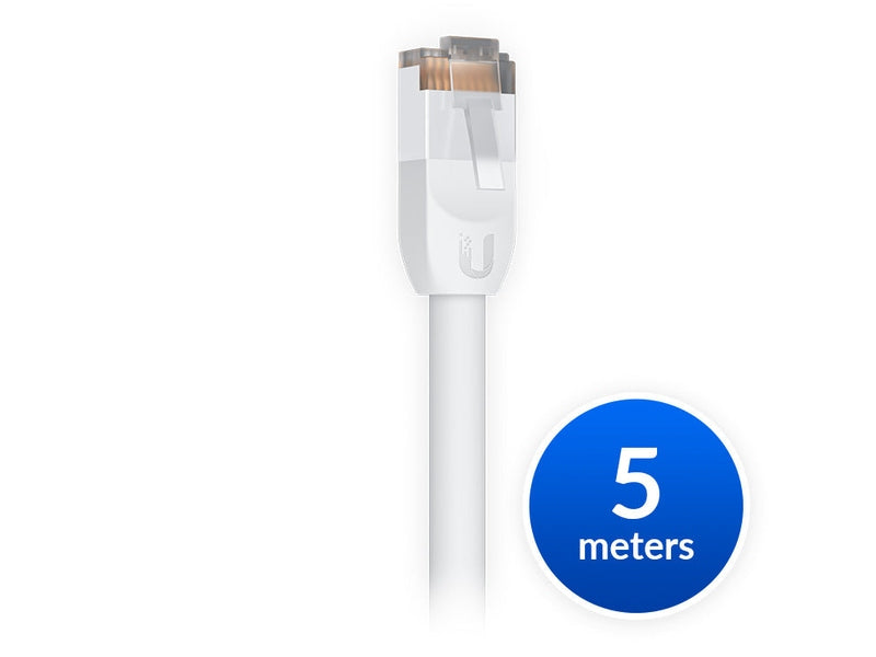 Ubiquiti UniFi Patch Cable Outdoor 5M White, Single Unit, All-weather, RJ45 Ethernet Cable, Category 5e