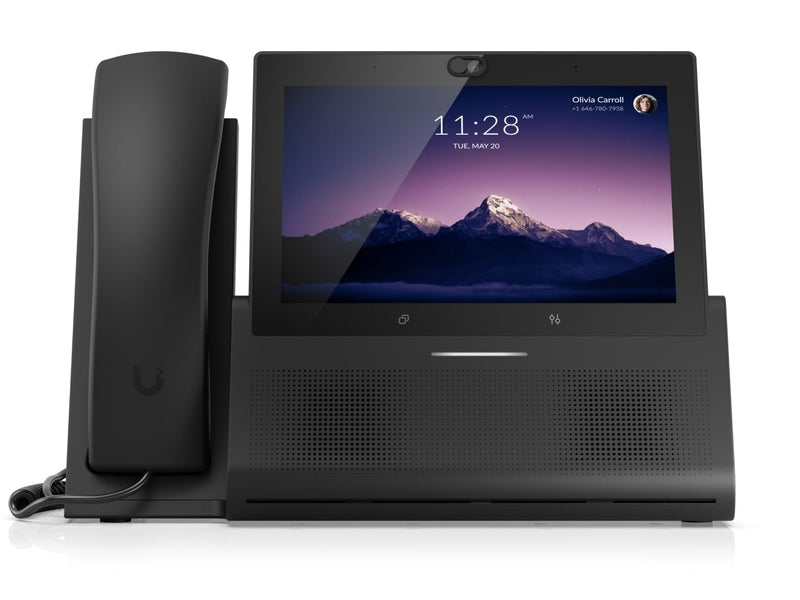 Ubiquiti UniFi Talk Phone Touch Max,Premium Desktop Smartphone,Ultimate User Exper,7 Touch Display,PoE+ In,Bluetooth,5V, 3A USB type C, Black