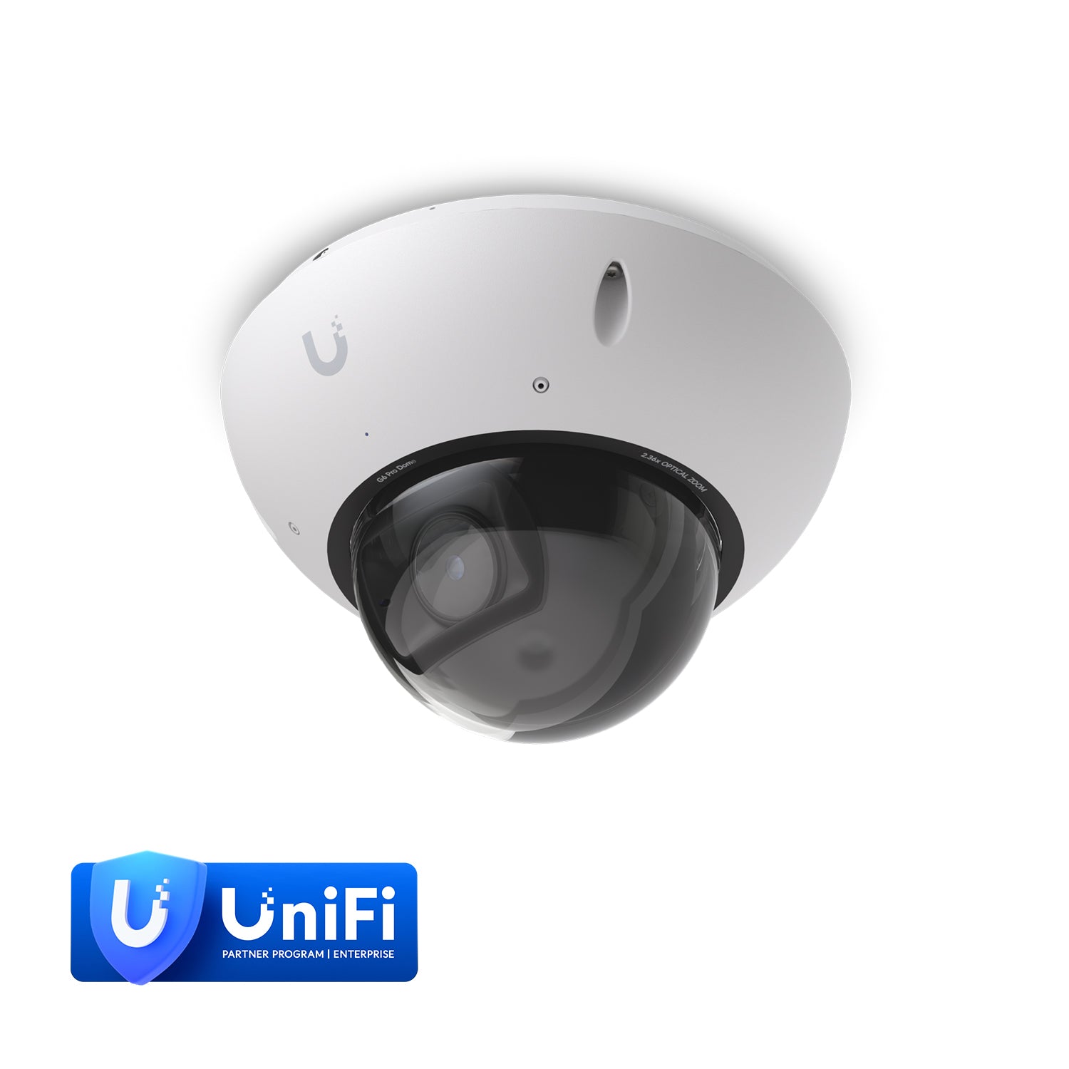 Ubiquiti G6 Pro Dome, White,All-Weather Vandal-Proof 4K PoE+, Multi-TOPS AI,2.36x Optic Zoom, 1/1.2" CMOS Sensor, IR Night VIsion