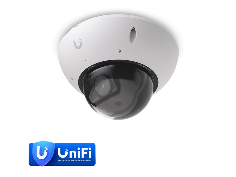 Ubiquiti G6 Pro Dome, White,All-Weather Vandal-Proof 4K PoE+, Multi-TOPS AI,2.36x Optic Zoom, 1/1.2" CMOS Sensor, IR Night VIsion