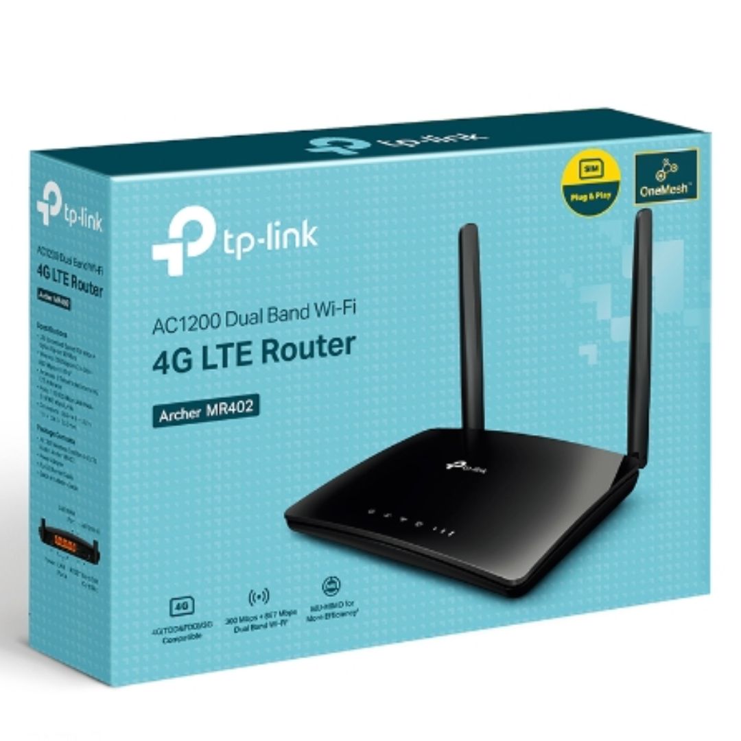 TP-Link Archer MR402 AC1200 Wireless Dual Band 4G LTE Router Build-In 150Mbps 4G LTE Modem Archer MR402