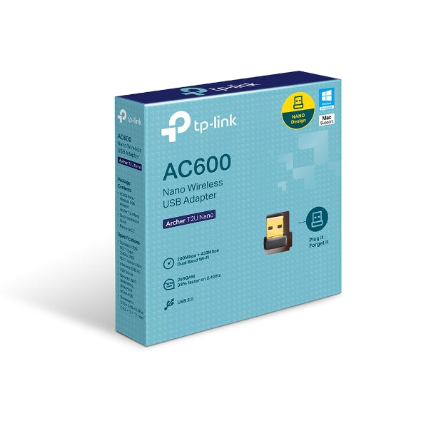 TP-Link Archer T2U Nano AC600 Nano Dual Band Wi-Fi USB Adapter Archer T2U Nano