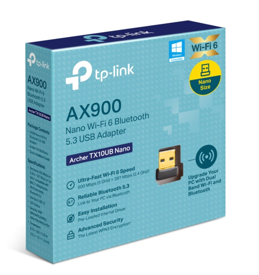TP-Link Archer TX10UB Nano AX900 Nano Dual Band Wi-Fi 6 Bluetooth 5.3 USB Adapter Archer TX10UB Nano