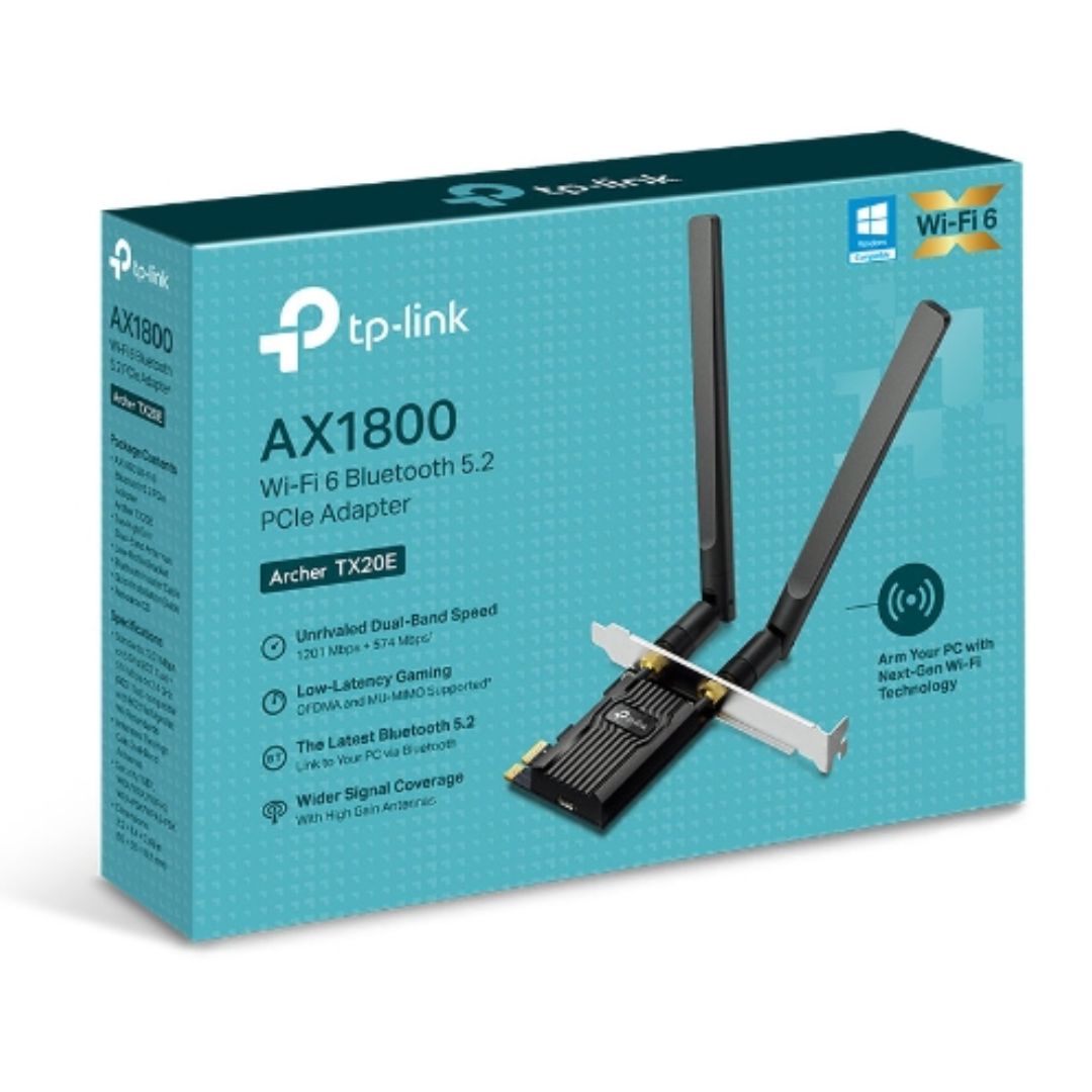 TP-Link Archer TX20E AX1800 Dual Band Wi-Fi 6 Bluetooth 5.2 PCI Express Adapter Archer TX20E