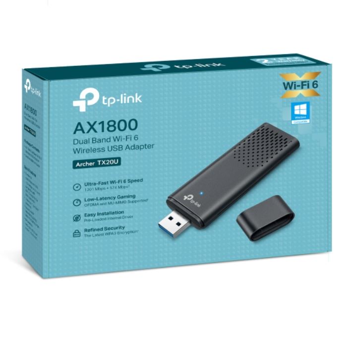 TP-Link Archer TX20U AX1800 Dual Band Wi-Fi 6 USB Adapter Archer TX20U