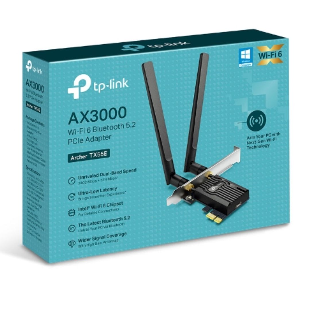 TP-Link Archer TX55E AX3000 Dual Band Wi-Fi 6 Bluetooth PCI Express Adapter Archer TX55E