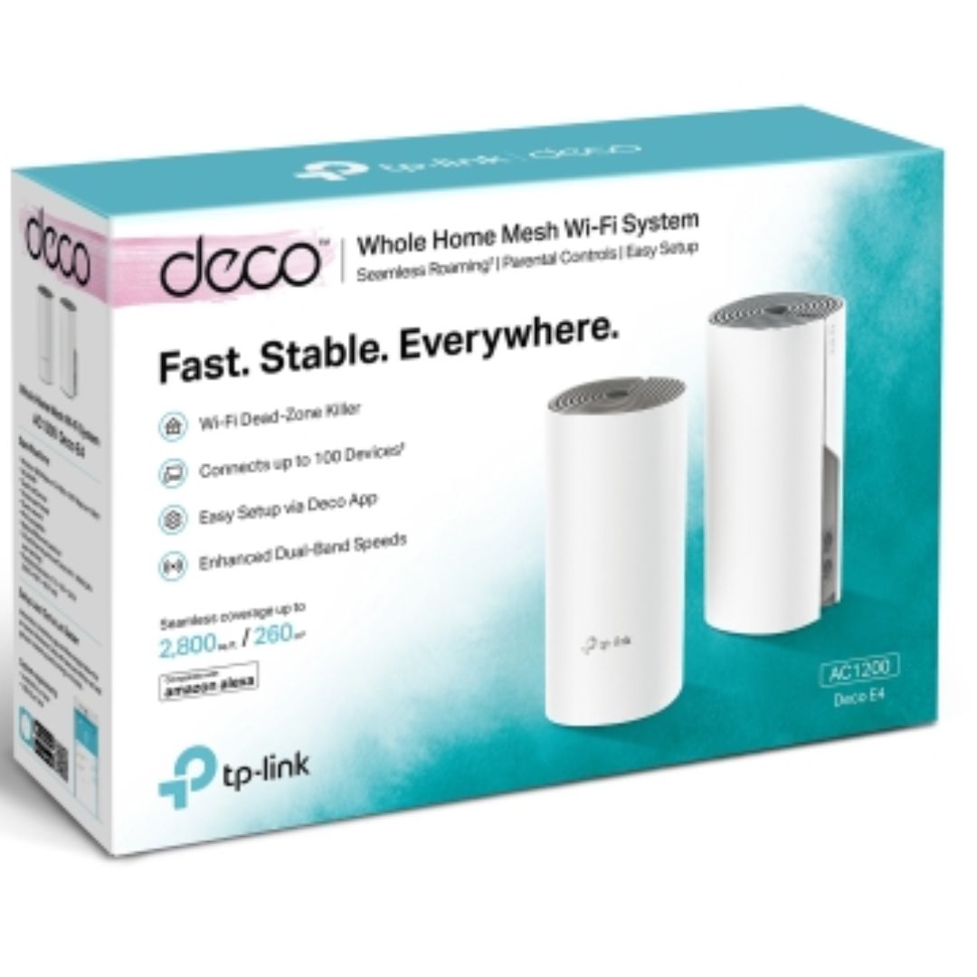 TP-Link Deco E4 2-pack AC1200 Whole Home Mesh WiFi System~ 260sqm