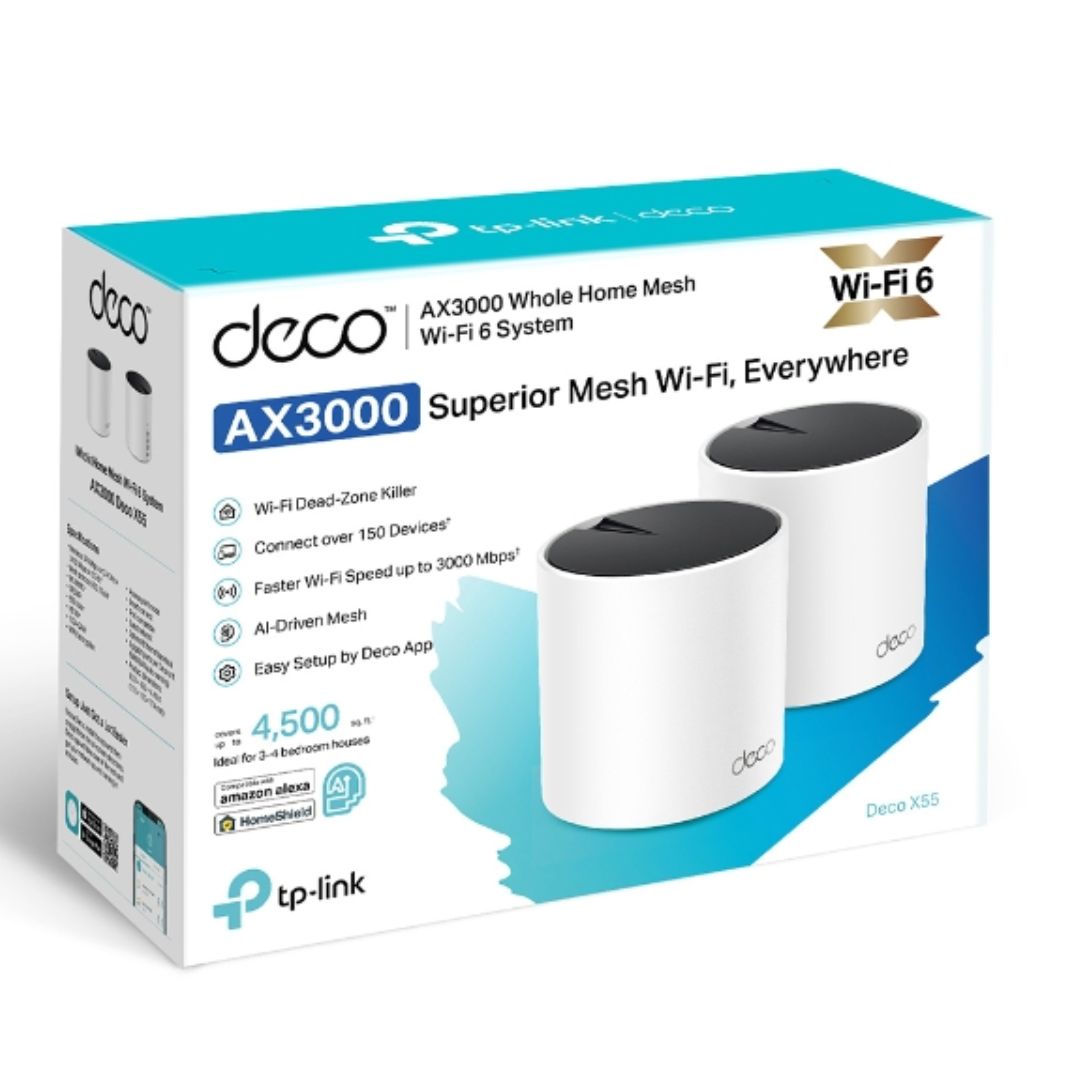 TP-Link Deco X55 2-pack AX3000 Whole Home Mesh WiFi 6 Router