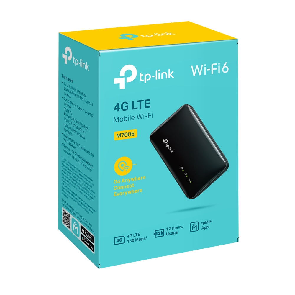 TP-Link M7005 4G LTE Mobile Wi-Fi Supported with up to 150 Mbps download and 50 Mbps upload speeds M7005