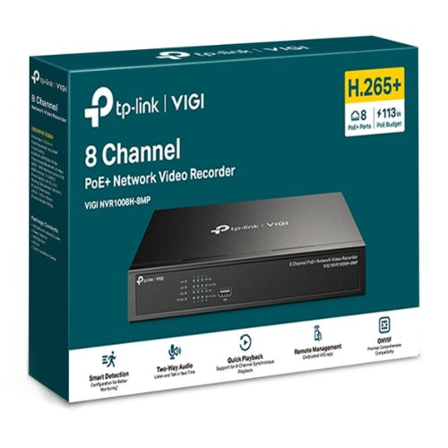 TP-Link VIGI NVR1008H-8MP 8 Channel PoE Network Video Recorder VIGI NVR1008H-8MP