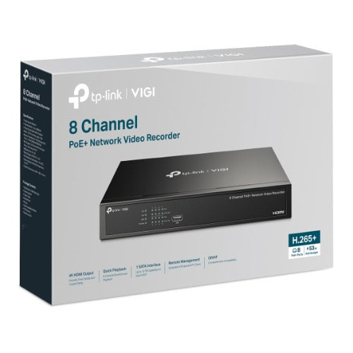 TP-Link VIGI NVR1008H-8P 8 Channel PoE+ Network Video Recorder VIGI NVR1008H-8P