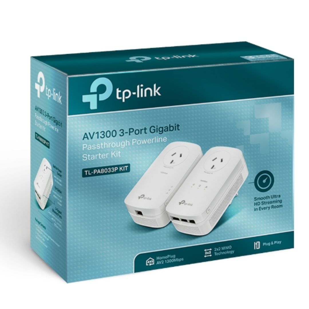 TP-Link TL-PA8033P KIT AV1300 Passthrough Powerline KIT TL-PA8033P KIT