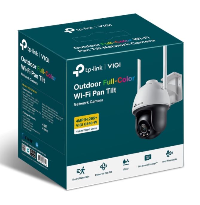TP-Link VIGI 4MP C540-W 4mm Outdoor Full-Colour Wi-Fi Pan Tilt Network Camera VIGI C540-W 4mm