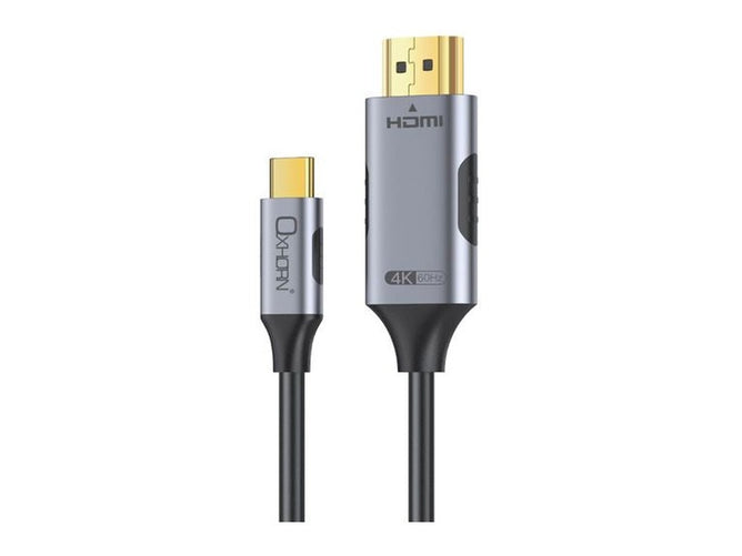 Oxhorn USB C to HDMI 2.0 3m cable 4K@60Hz Aluminum plugs black Support HDCP 1.4 HDCP 2.2 Thunderbolt 3/4 LPCM compatible Windows/Mac/Chromebooks