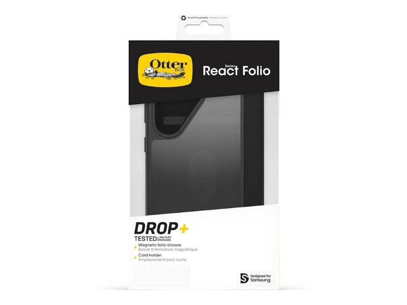 OtterBox React Folio Samsung Galaxy S25 Ultra 5G 6.9' Case Black Crystal Clear/Black