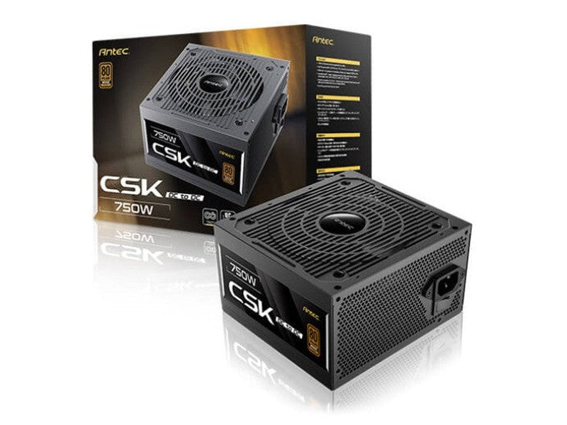 Antec CSK750DC 80+ Bronze, PCIE 5.1, Continuous Power, DC to DC, Flat Cables, 5Yrs Wty. CircuitShield Protections, Thermal,Reliable Value Power Supply