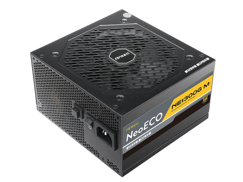 Antec NE 1300w 80+ Gold, Fully-Modular, ATX 3.0, PCI-E 5.0, 12CM FDB Fan, Japanese Caps, Compact ATX Silent Server Grade Power Supply, PSU, 10 wty