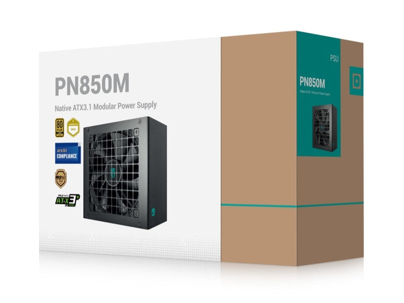 DeepCool PN850M Gamer Storm 850W 80+ Gold Certified Fully Modular ATX Power Supply, 120mm Fan, Japanese Capacitors, DCtoDC, ATX12V V3.1, 100,000 MTB