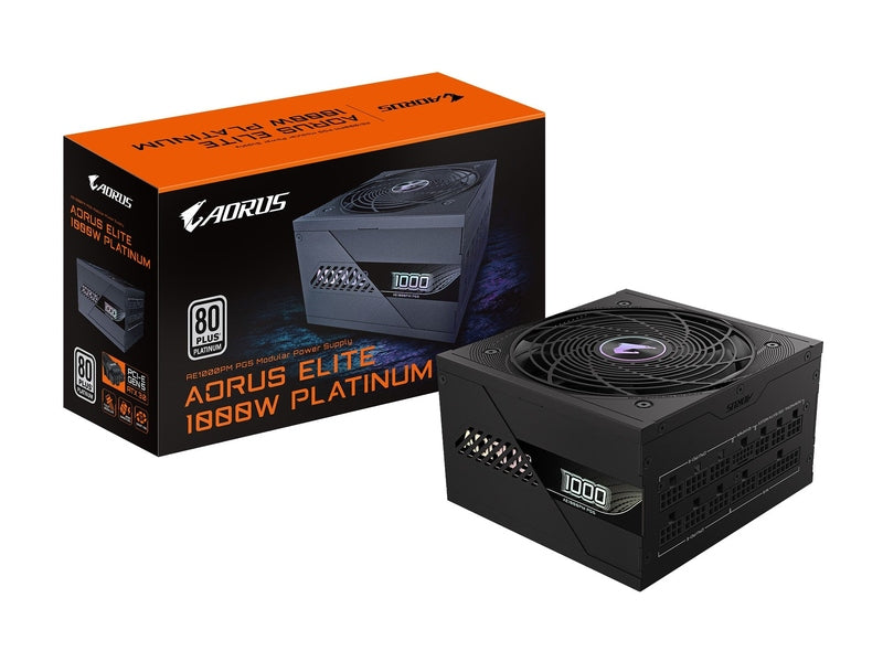 Gigabyte AORUS ELITE 1000W 80+ Platinum PCIe 5.0 ATX 3.1 Fully Modular ATX Power Supply - Black
