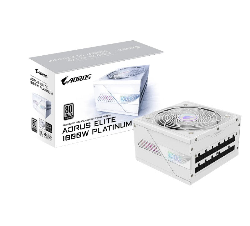Gigabyte AORUS ELITE 1000W 80+ Platinum PCIe 5.0 ATX 3.1 Fully Modular ATX Power Supply - Ice