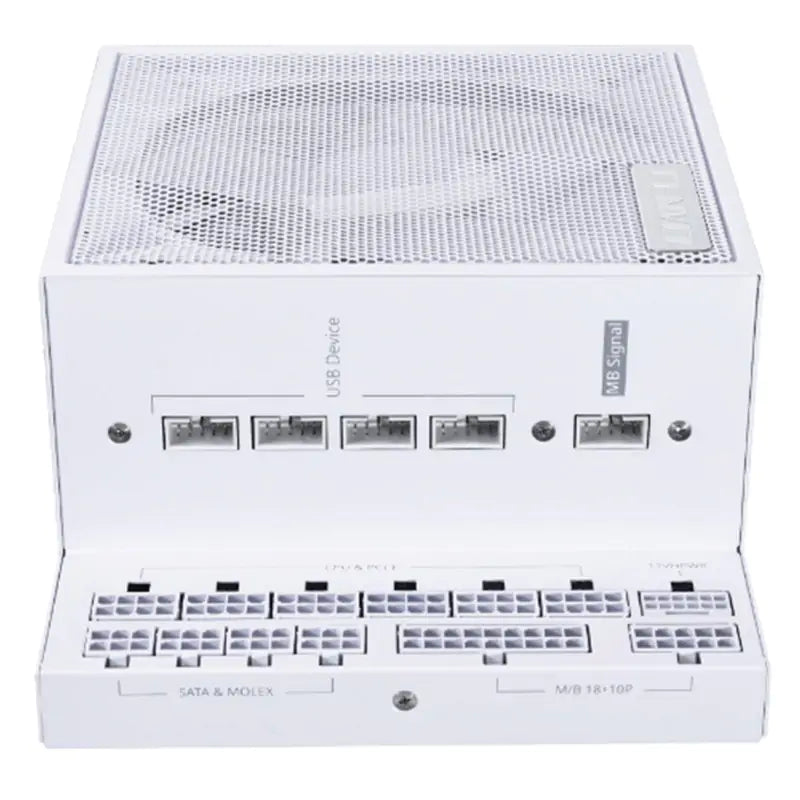Lian Li 1300W EG1300.WE 80+ Platinum T-Shape ATX Power Supply with 4 Port USB Hub - White EG1300.WE