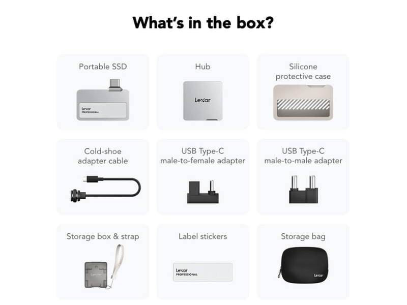 Lexar Professional Go Portable SSD with Hub SL400 1TB Silver