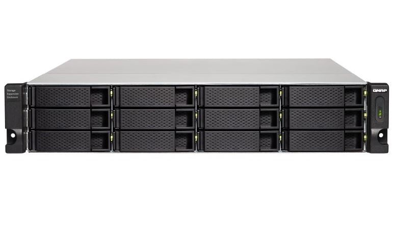 QNAP TL-R1200C-RP 12-bay rack expansion enclosure with hot-swappable HDD design