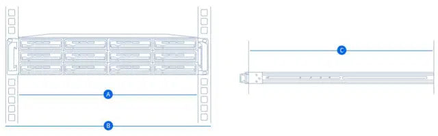 Synology 1U Rail Kit Fixed for 1U RackStation NAS