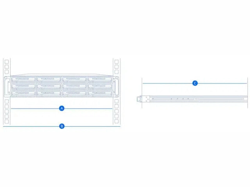 Synology 1U Rail Kit Fixed for 1U RackStation NAS