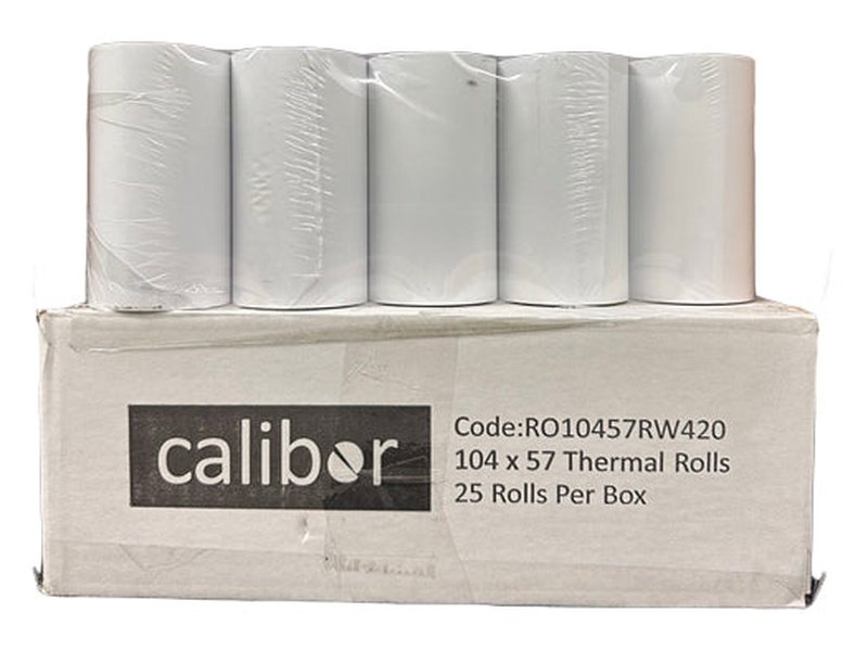 Calibor Themal Paper 104mm x 57mm 25 rolls /Box RW420