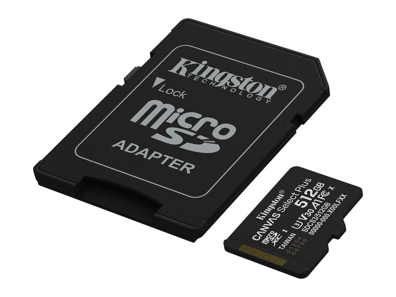 Kingston Canvas Select Plus 512GB Class 10/UHS-I U3 V30 microSDXC - 1 - 150 MB/s Read