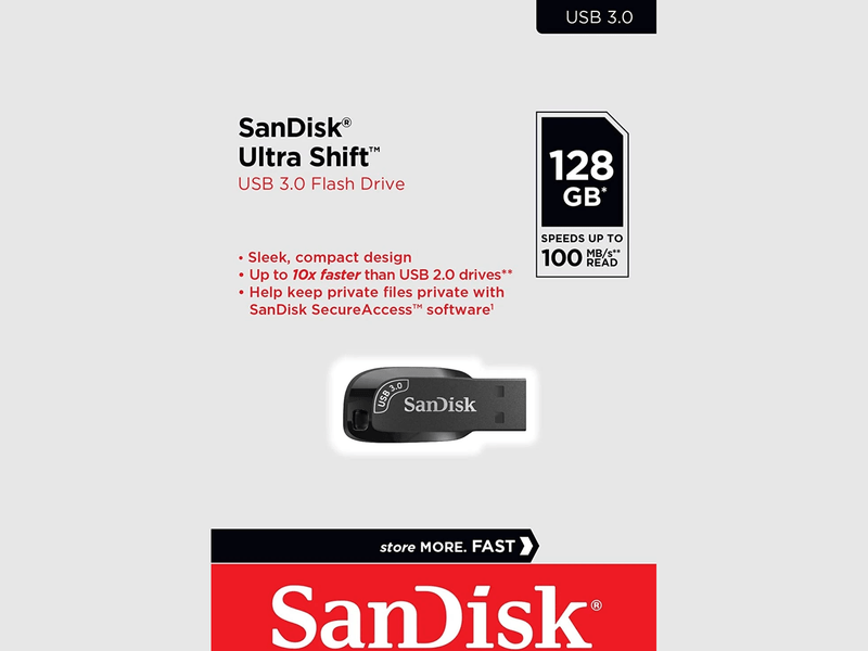 SanDisk® 128GB Ultra Shift™ USB 3.0 Flash Drive