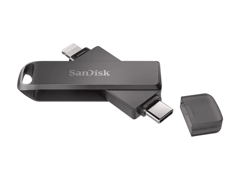 SanDisk iXpand Luxe SDIX70N 64GB 2-in-1 Lightning and USB Type-C Flash Drive Black