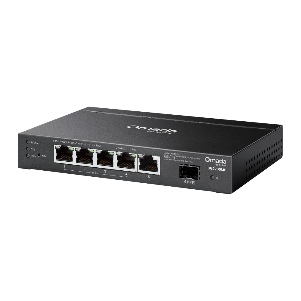 TP-Link SG2206MP Omada 6-Port Access Gigabit Switch with 4-Port PoE+