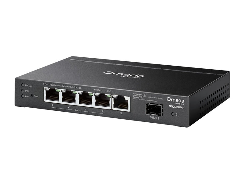 TP-Link SG2206MP Omada 6-Port Access Gigabit Switch with 4-Port PoE+