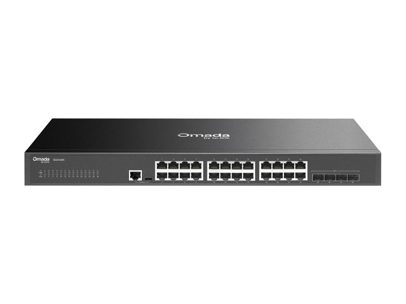 TP-Link Omada SG3428X 24-Port Gigabit L2+ Managed Switch with 4 10GE SFP+ Slots IGMP Snooping Omada Rack Mountable Fanless
