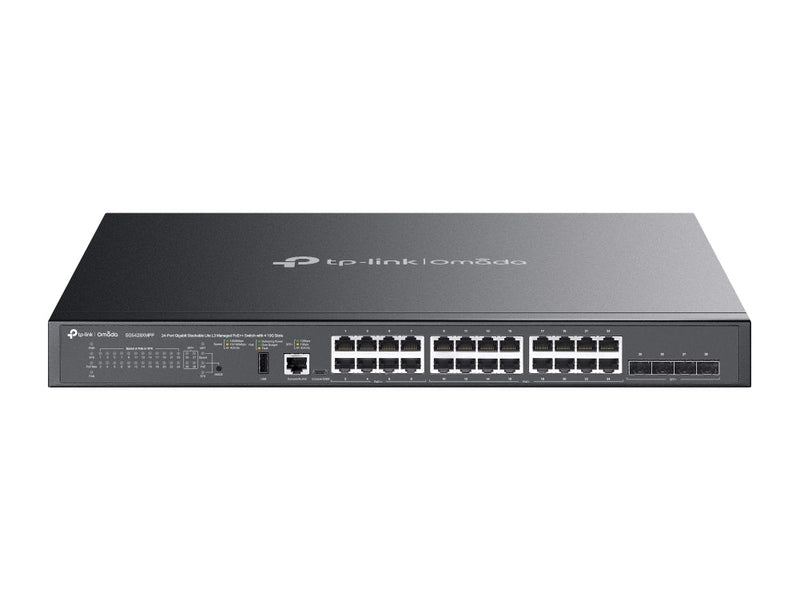 TP-Link SG5428XMPP Omada 24-Port Gigabit Stackable Lite L3 Managed PoE++ Switch with 4Ã— 10G Slots